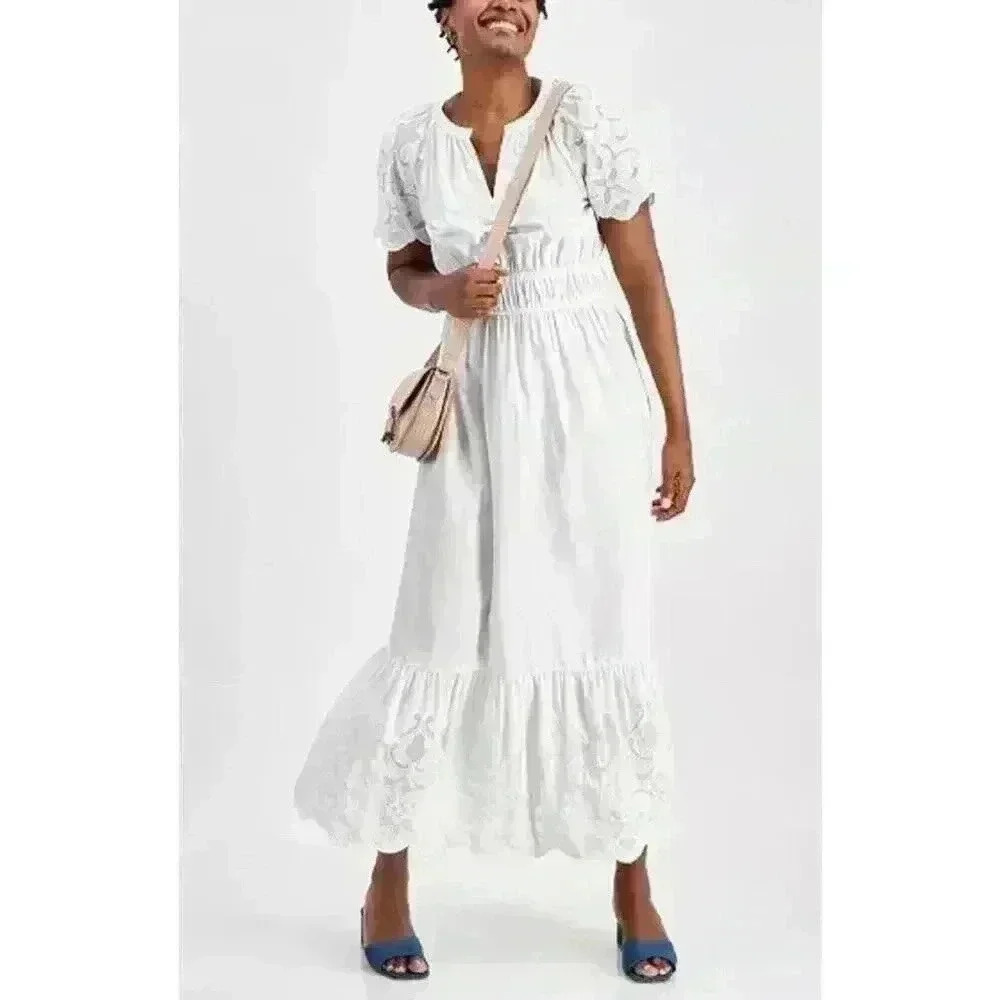 On 34th Women’s Cotton Wmbroidered Max Bright White, Size M, $99.5 NWT